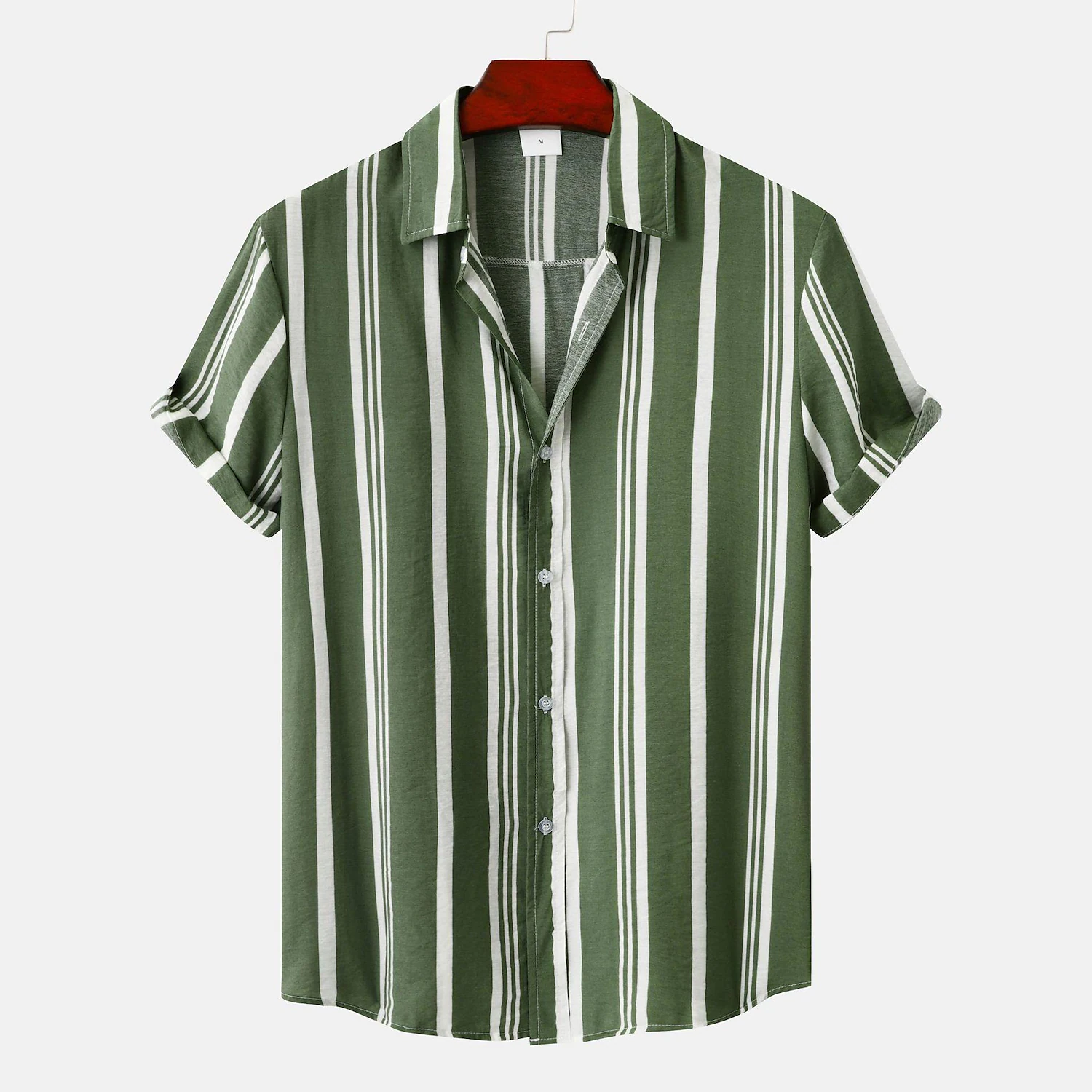 Men's Classic Stripe Print Short Sleeve Shirt-poisonstreetwear.com