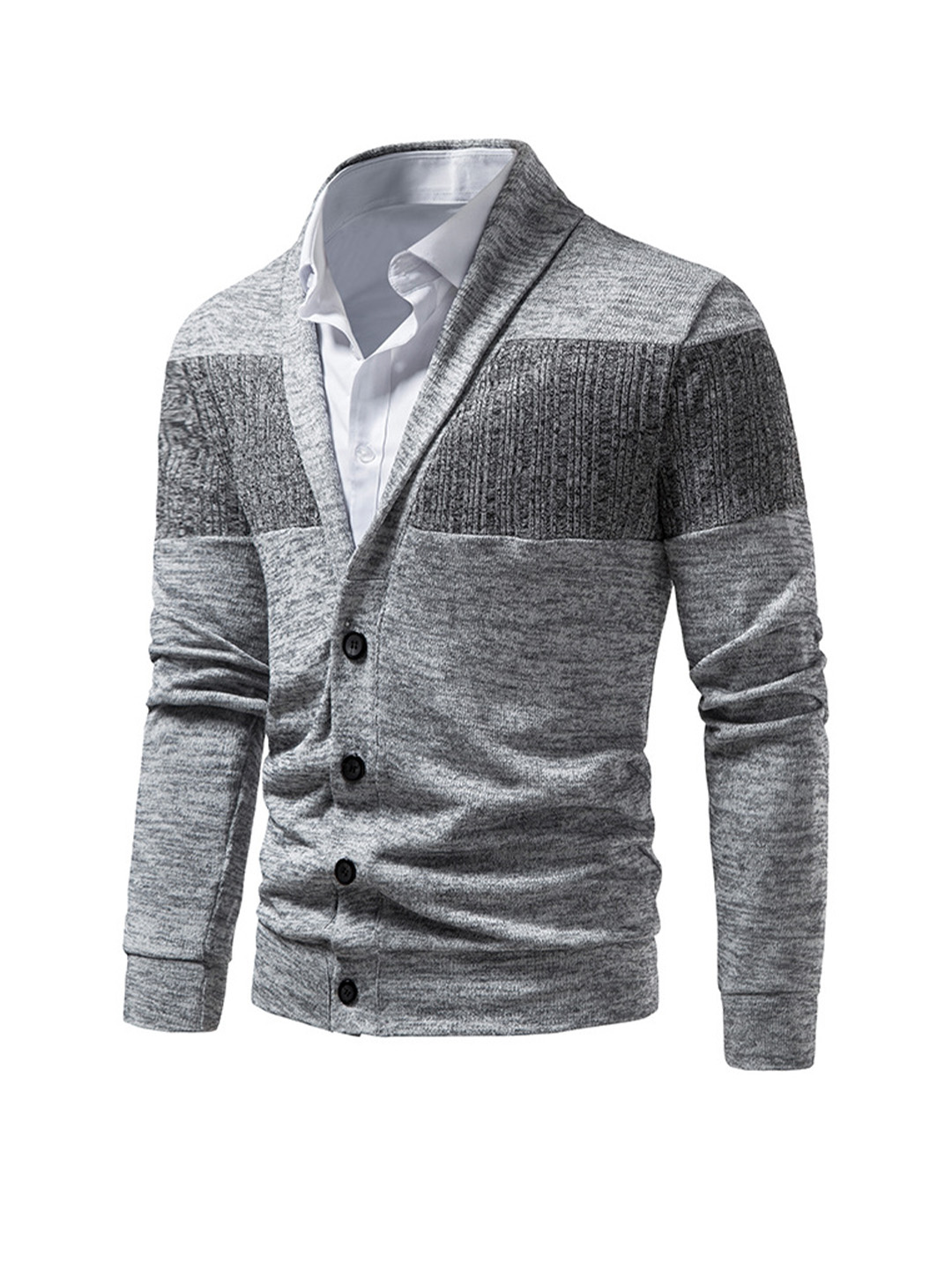 Men's Brent Patchwork Casual Cardigan (shirt not included)-poisonstreetwear.com