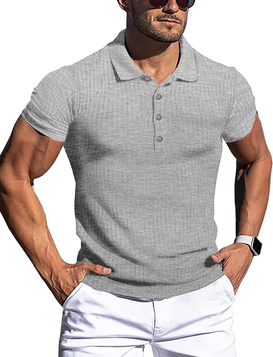Men's Ribbed Fabric Short Sleeves T-shirt-poisonstreetwear.com