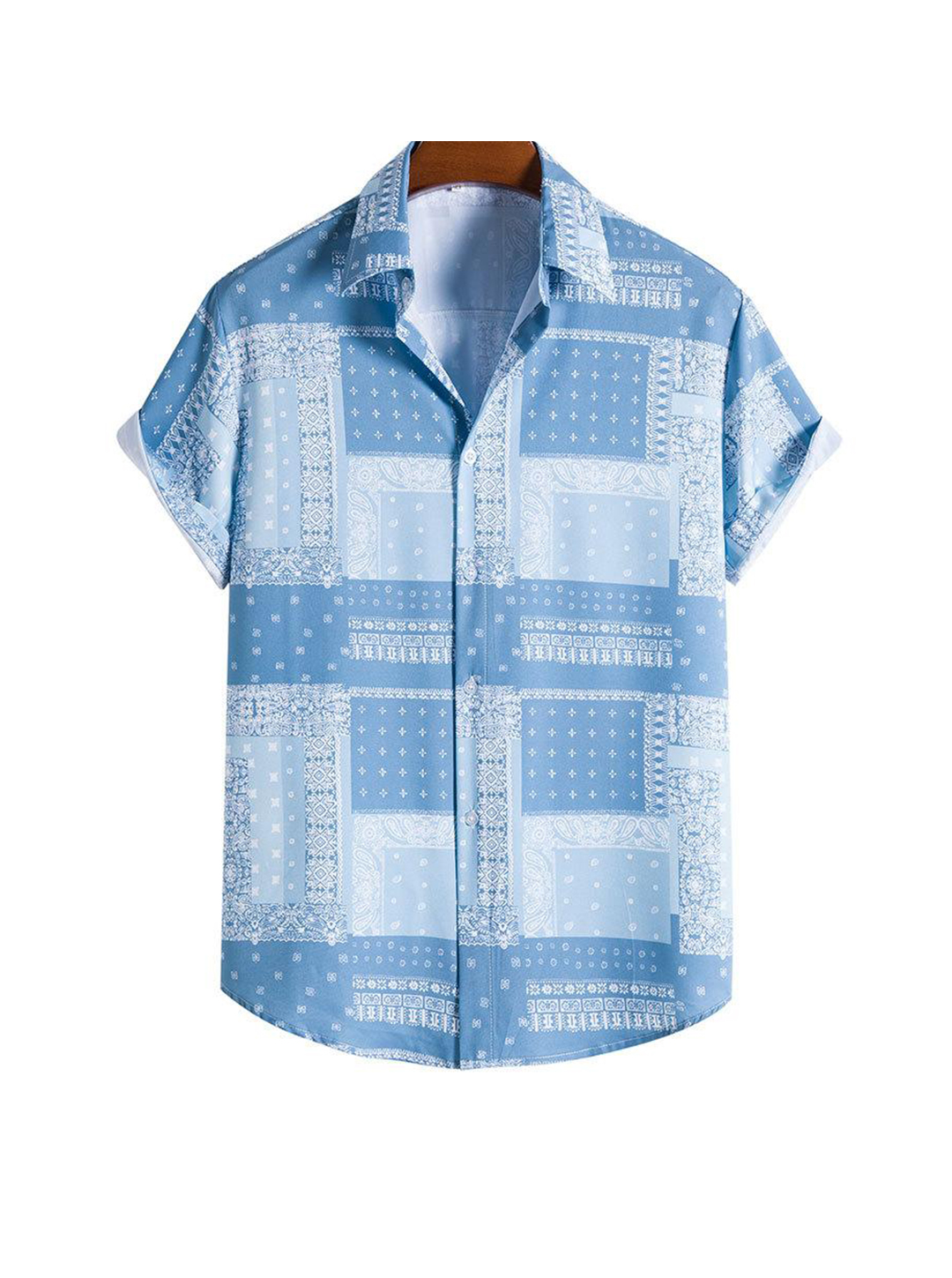 Men's Hawaiian Paisley-print Short Sleeve Shirt-poisonstreetwear.com