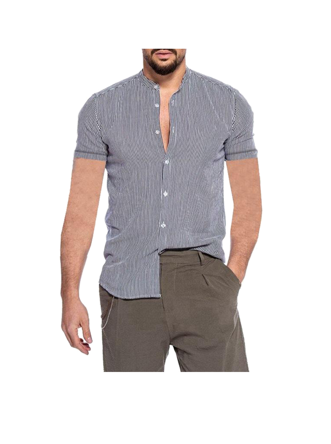 Men's Gerald Striped Short Sleeve Shirt-poisonstreetwear.com