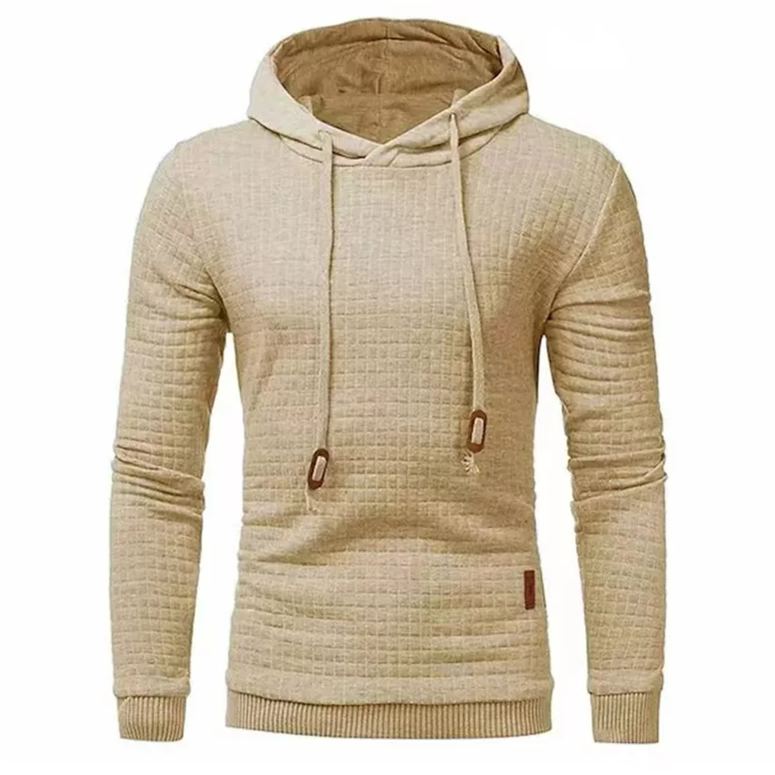 Men's Jacquard Small Check Pullover Basic Hoodie Sweatshirt-poisonstreetwear.com