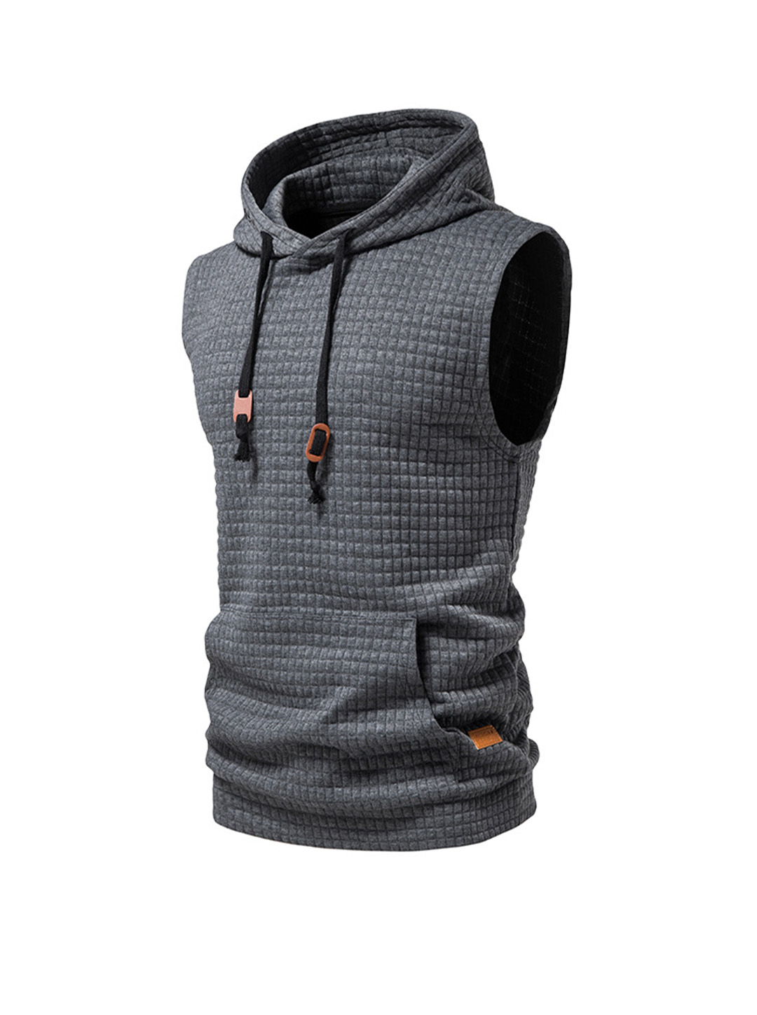 Men's Jacquard Small Check Pullover Hoodie Vest-poisonstreetwear.com