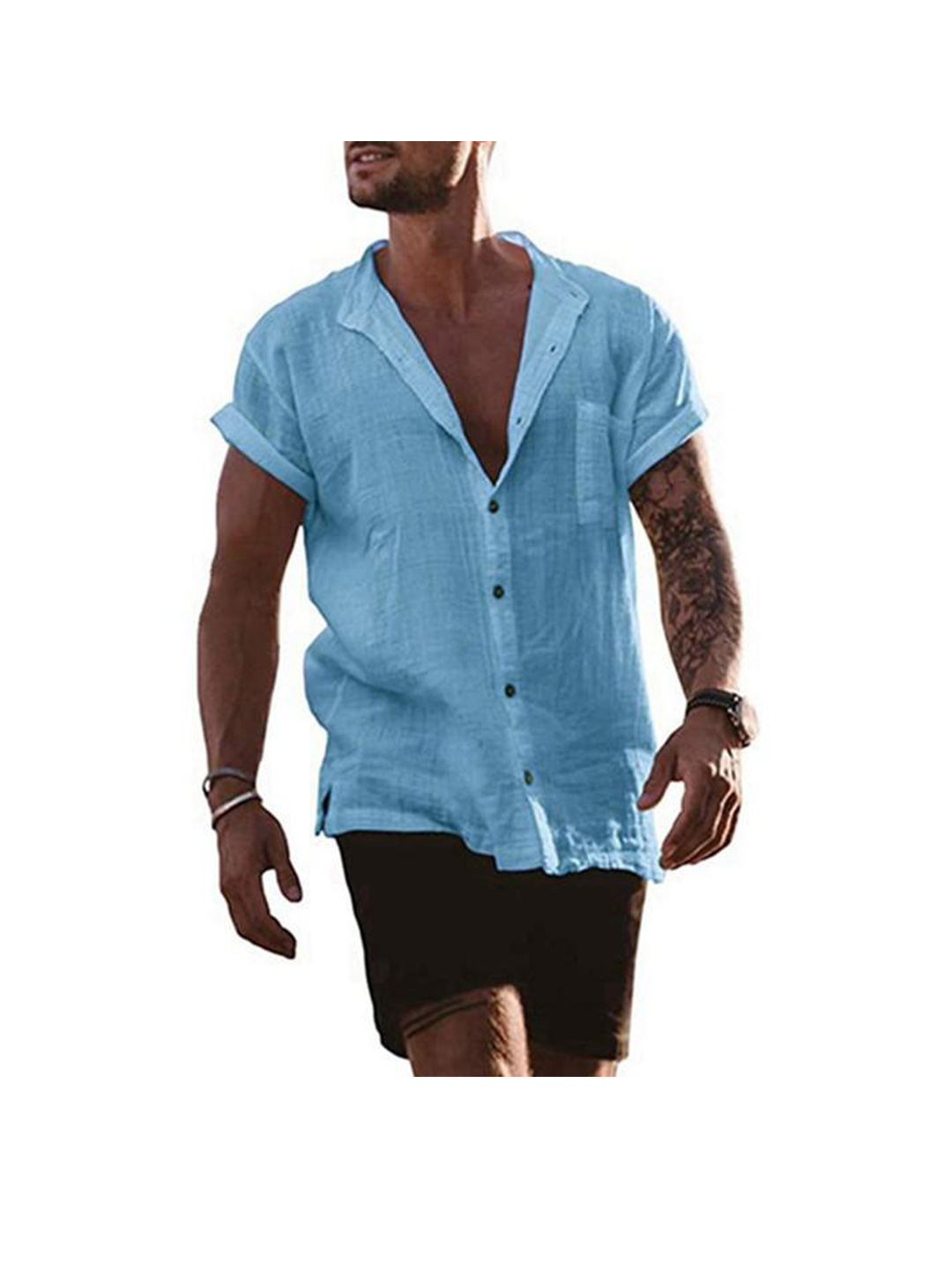 Men's Buford Solid Color Patch Pocket Casual Shirt-poisonstreetwear.com