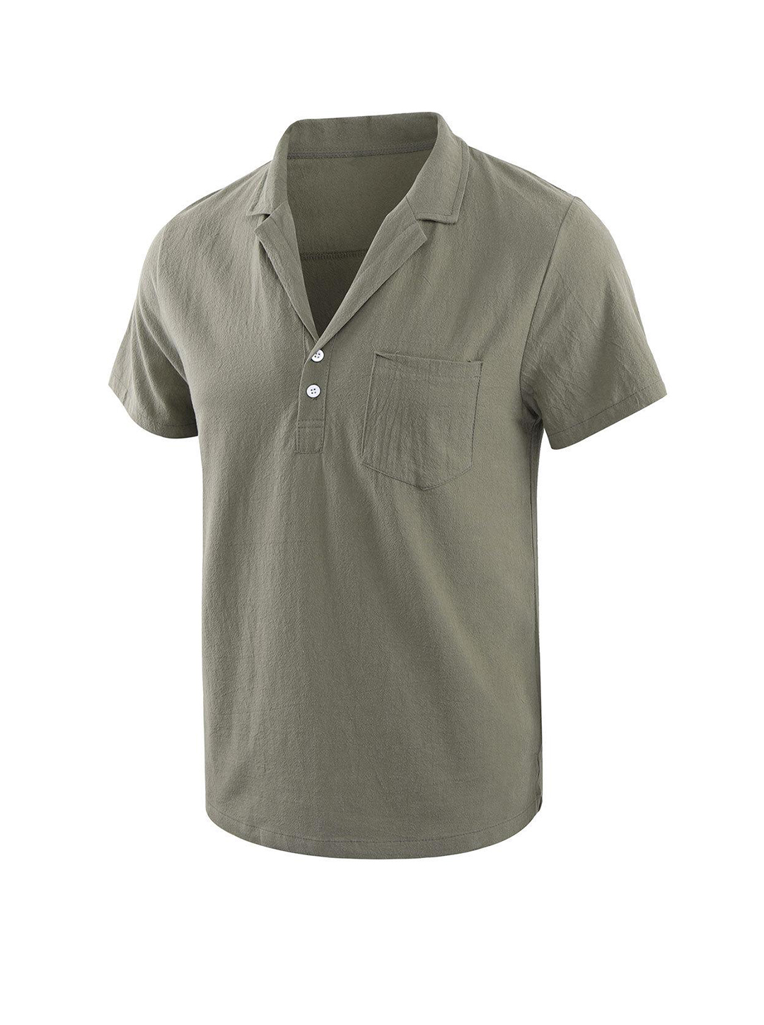 Men's Harrison Lapel Button Down Short Sleeve Shirt-poisonstreetwear.com