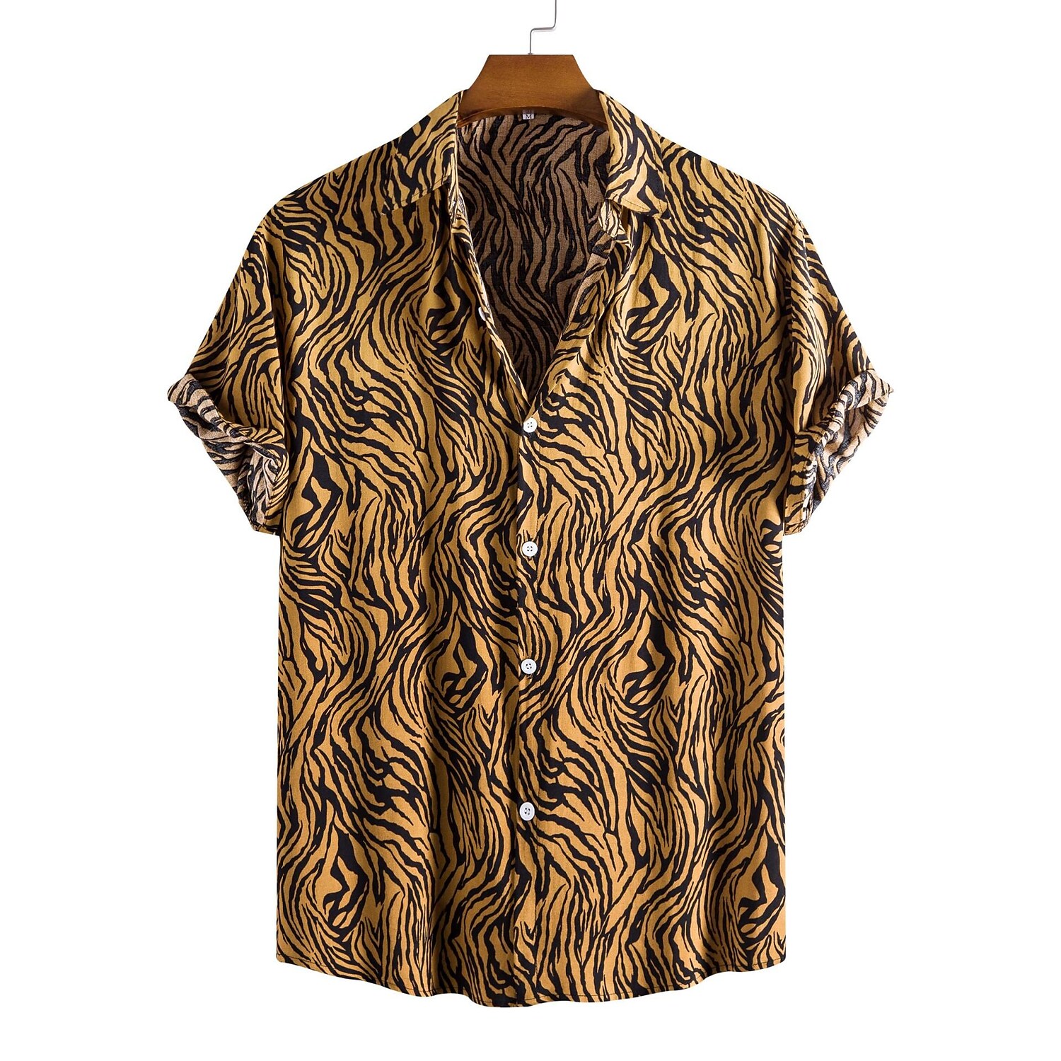 Men's Leopard Print Short Sleeve Shirt-poisonstreetwear.com