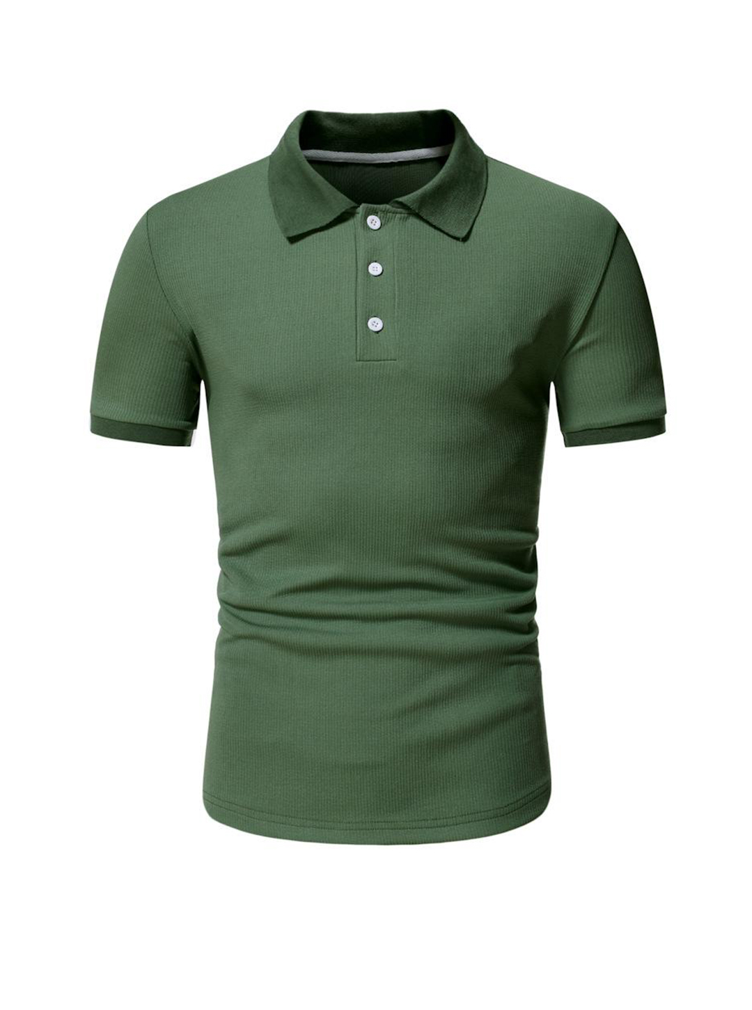 Men's Larry Textured Fabric Solid Color Short-sleeved Polo T-shirt-poisonstreetwear.com