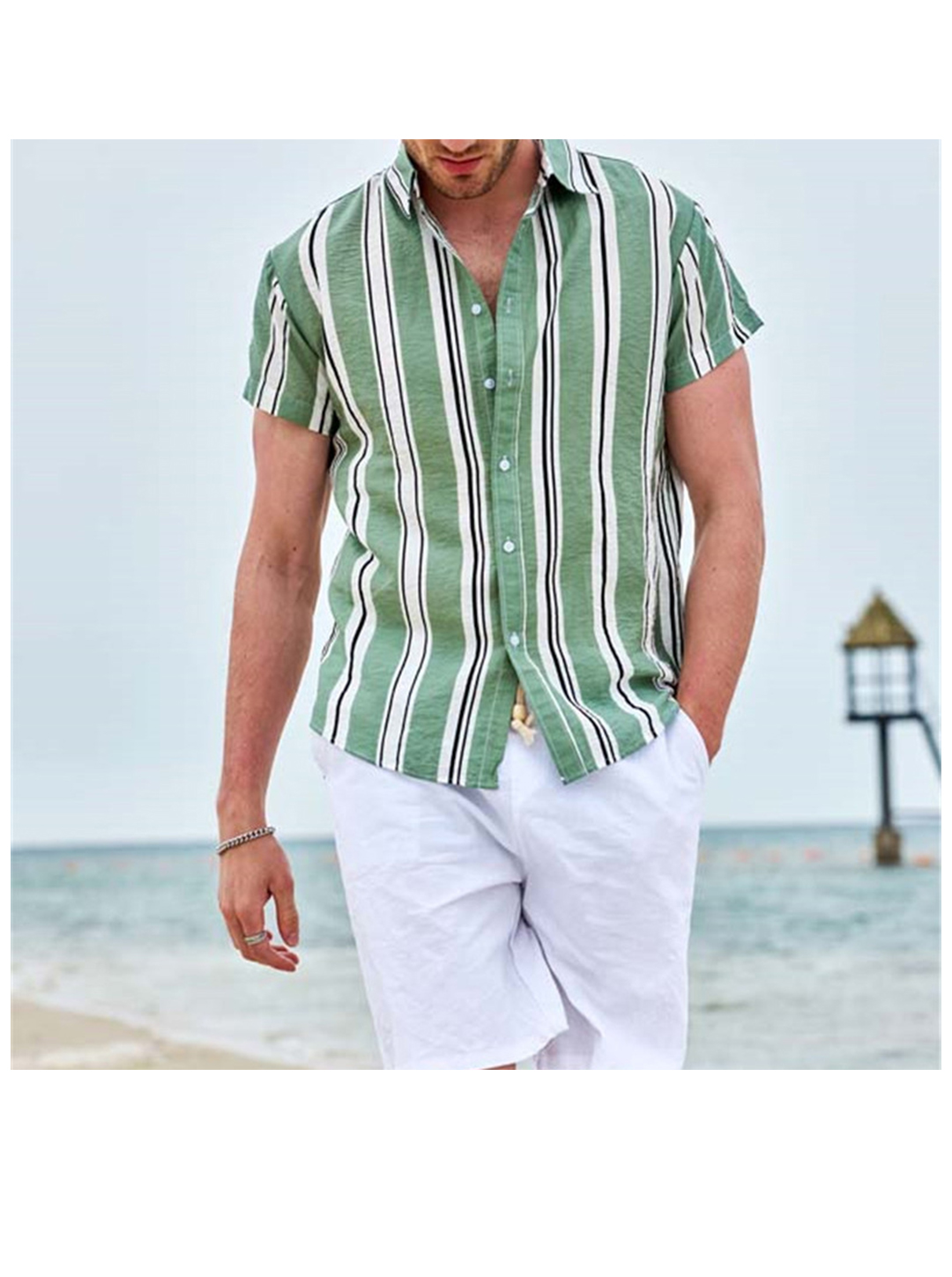 Men's Jose Stripe Short Sleeve Shirt-poisonstreetwear.com