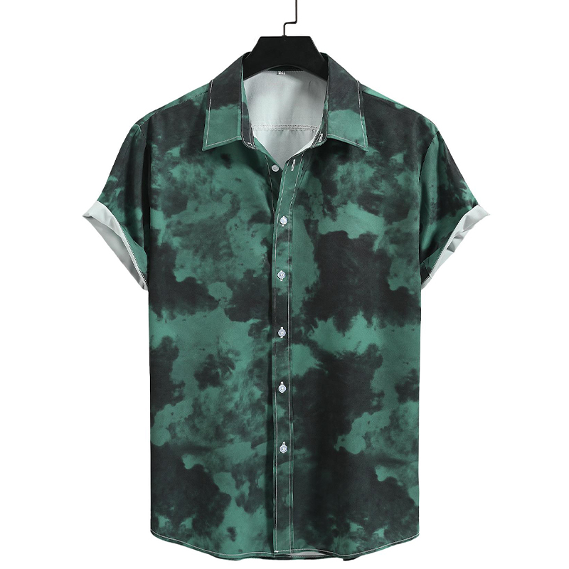 Men's Tie Dye Printed Short Sleeve Shirt-poisonstreetwear.com