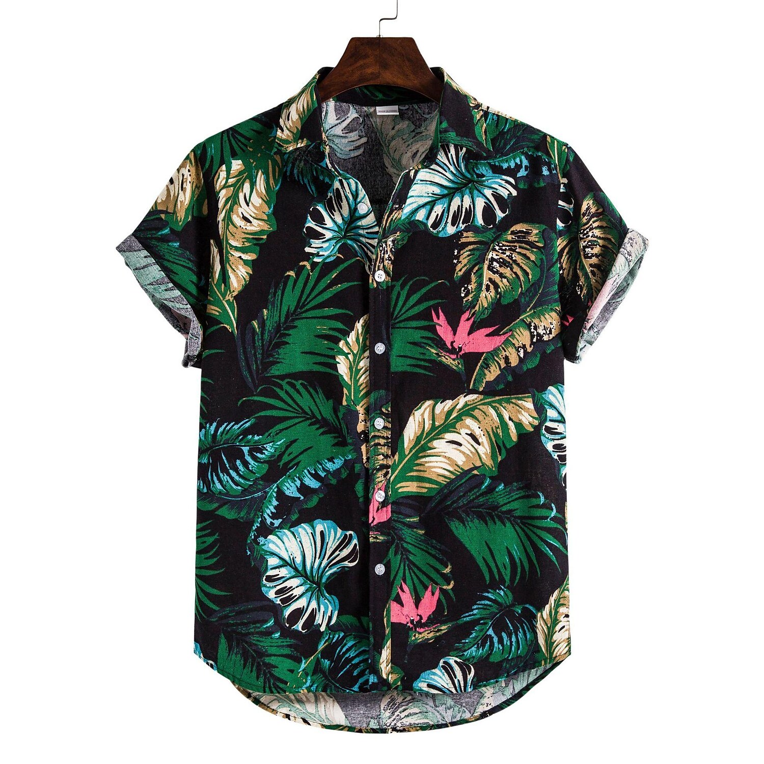 Men's Hawaiian Beach Print Short Sleeve Shirt-poisonstreetwear.com