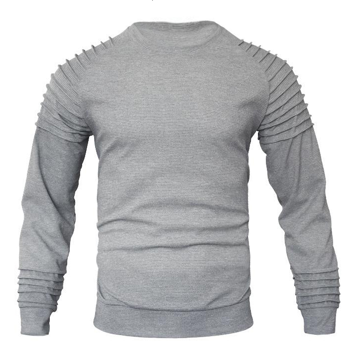 Men's Waffle Patchwork Crew Neck Raglan Sleeves Sweatershirt-poisonstreetwear.com