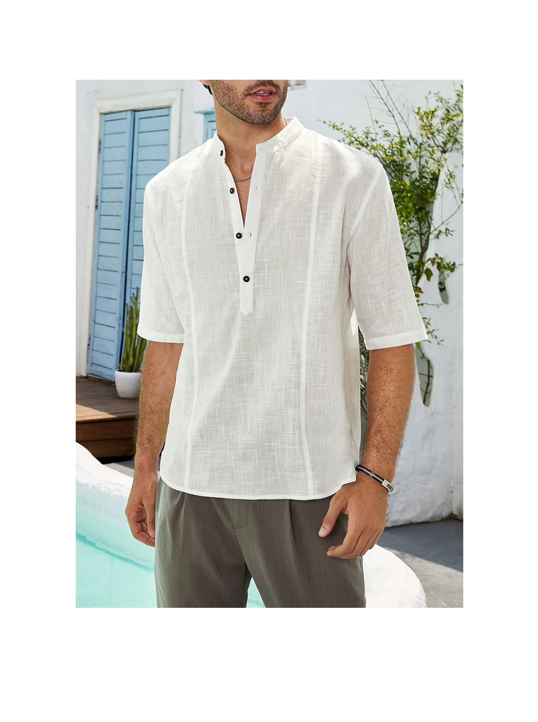 Men's Buford Comfortable Casual Mid-sleeve Shirt-poisonstreetwear.com