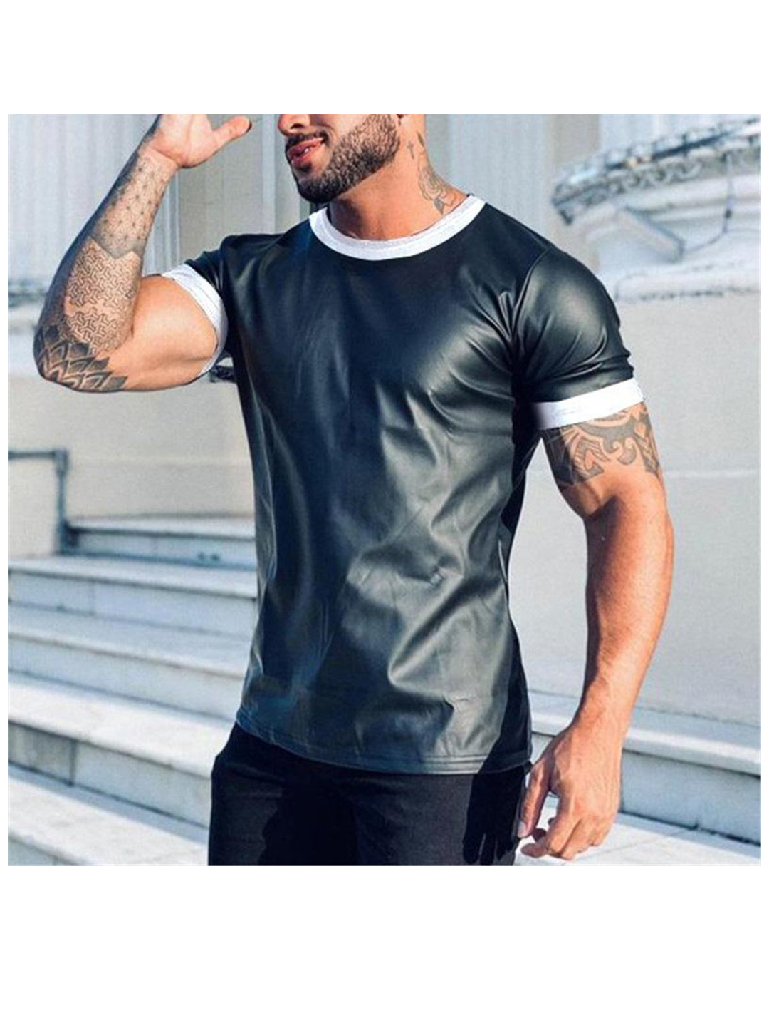 Men's Rolland Patchwork Short-sleeved T-shirt-poisonstreetwear.com