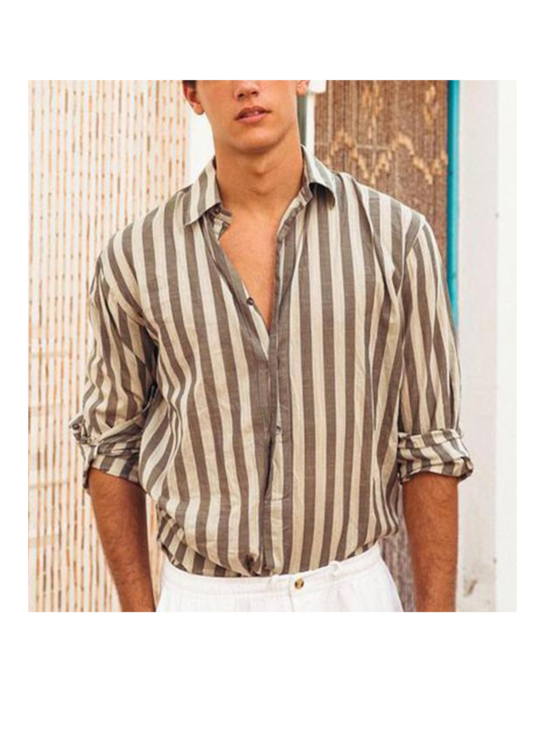 Men's Ellis Striped Casual Shirt-poisonstreetwear.com