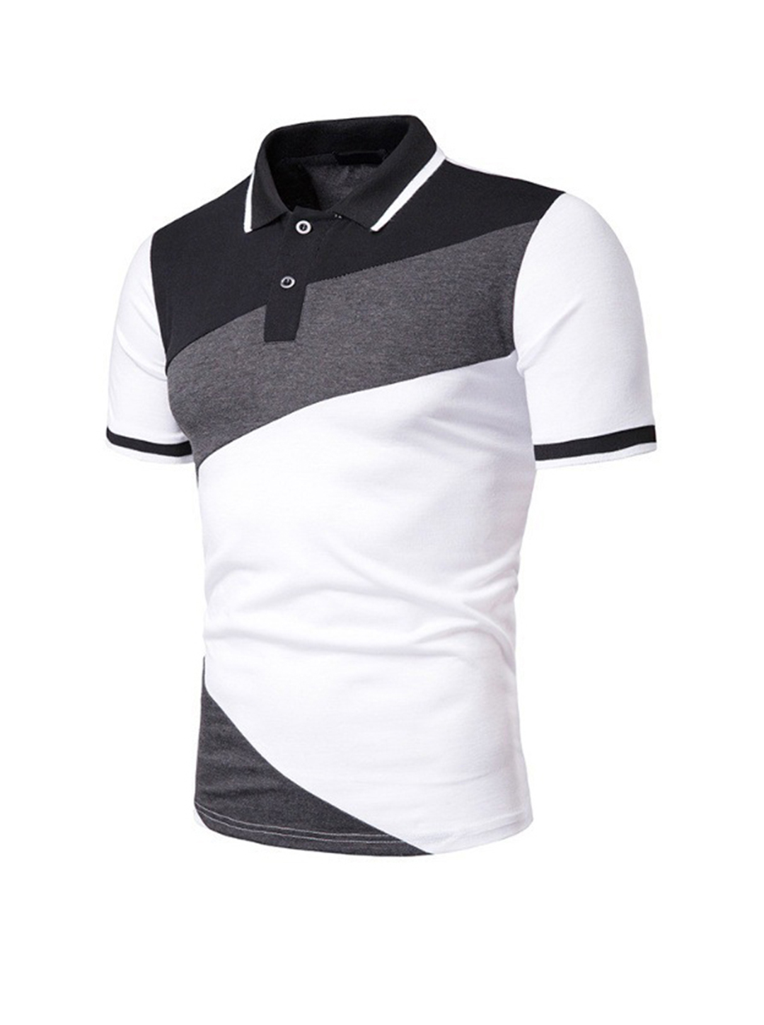 Men's Albanese Color Block Casual Short Sleeve Polo T-shirt-poisonstreetwear.com