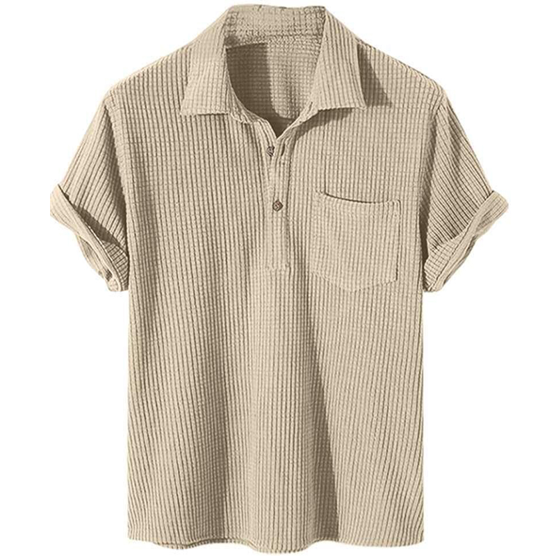 Men's Jorge Waffle Button Down Polo T-shirt-poisonstreetwear.com