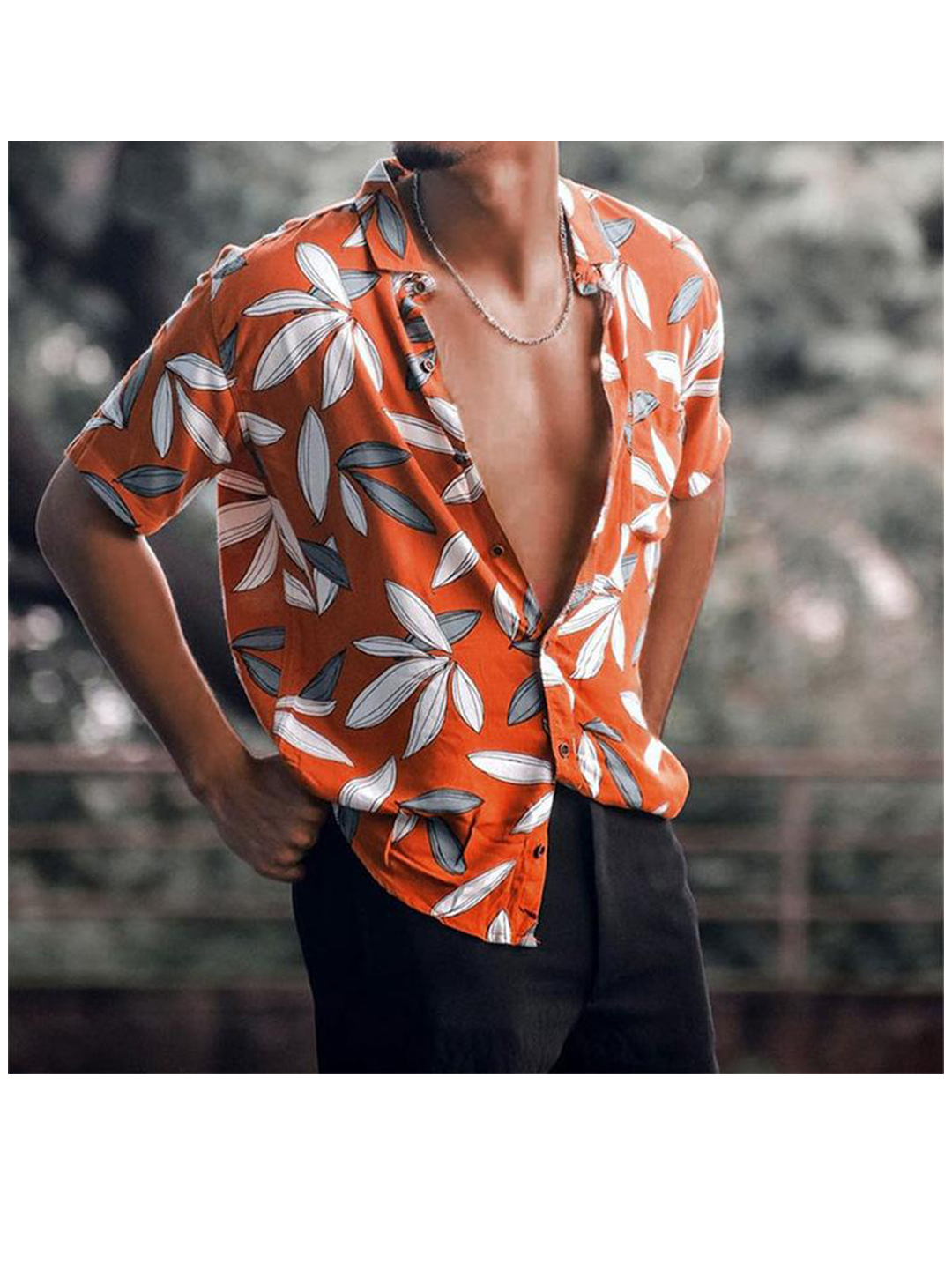 Men's Hawaiian Full Print Short-sleeved Shirt-poisonstreetwear.com