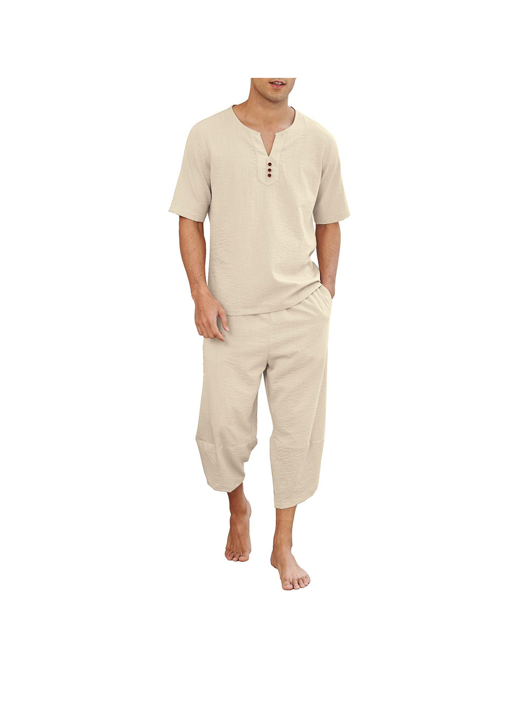 Men's Gary Casual Suit Cropped Pants Shirt Suit-poisonstreetwear.com