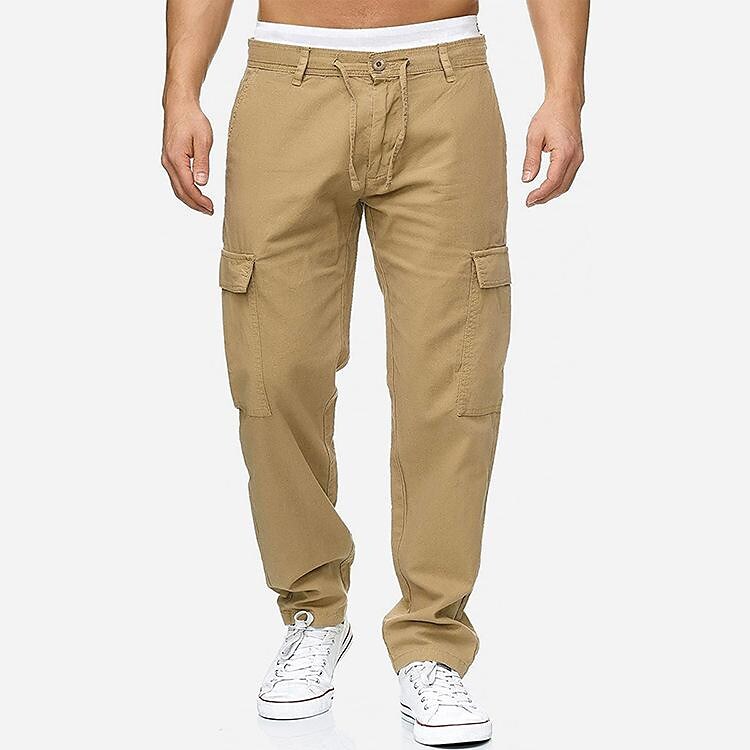 Men's Solid Color Casual Cargo Pants-poisonstreetwear.com
