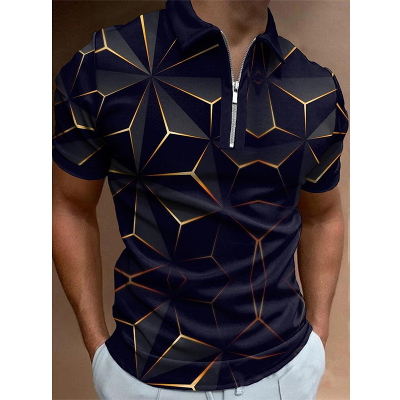 Men's 3D Print Casual Short-sleeved Polo T-shirt-poisonstreetwear.com