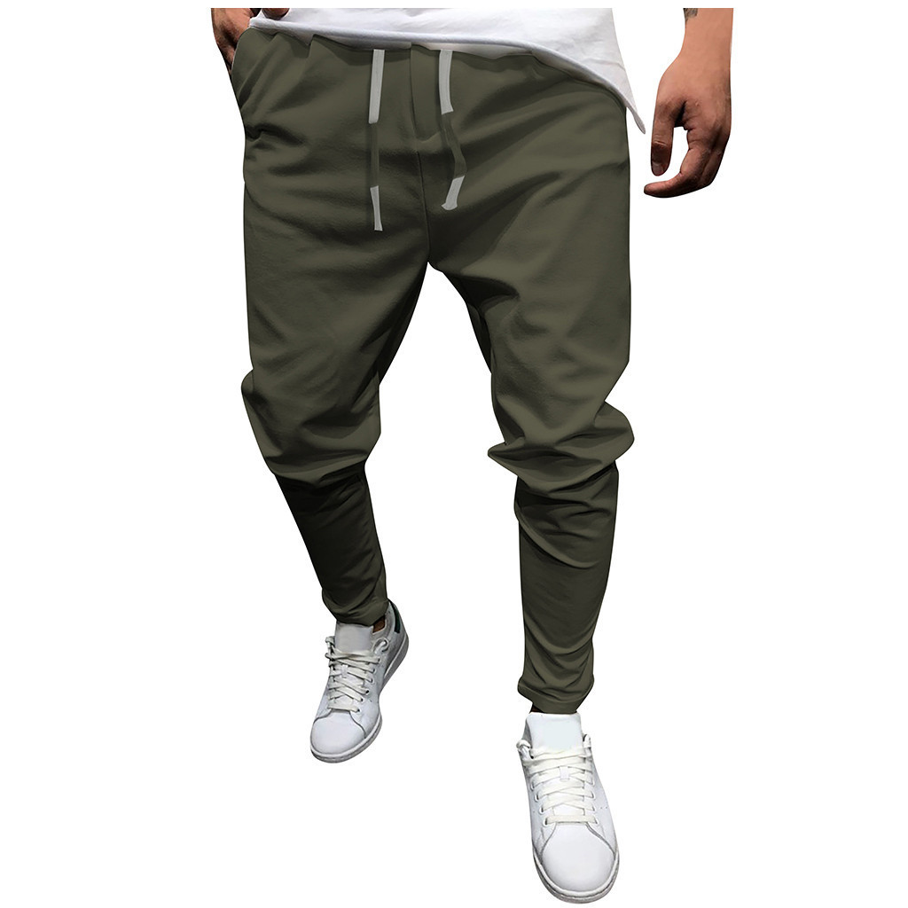 Men's Solid Color Drawstring Waist Harem Pants-poisonstreetwear.com
