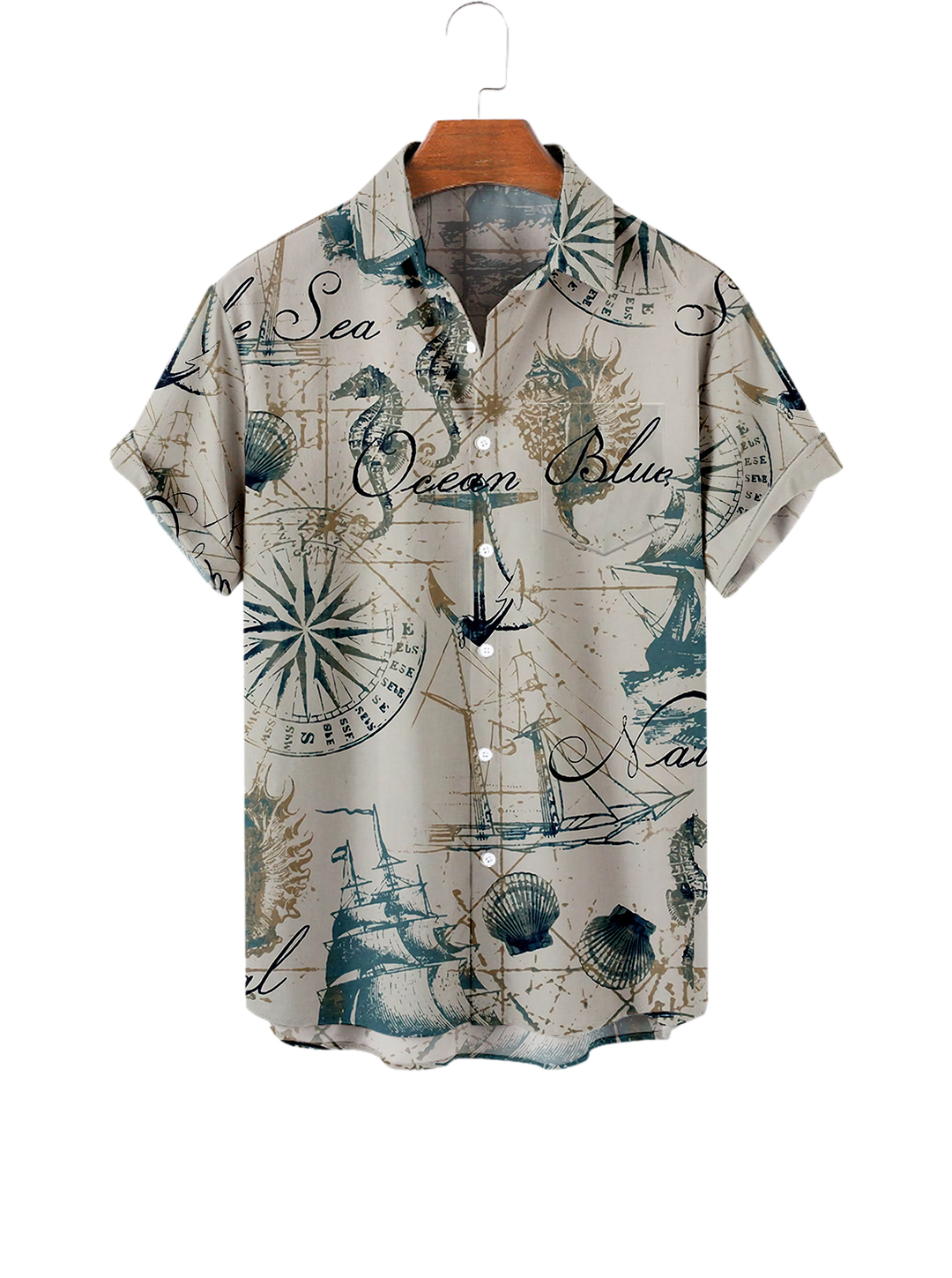 Men's Eugene Nautical Printing Shirt-poisonstreetwear.com