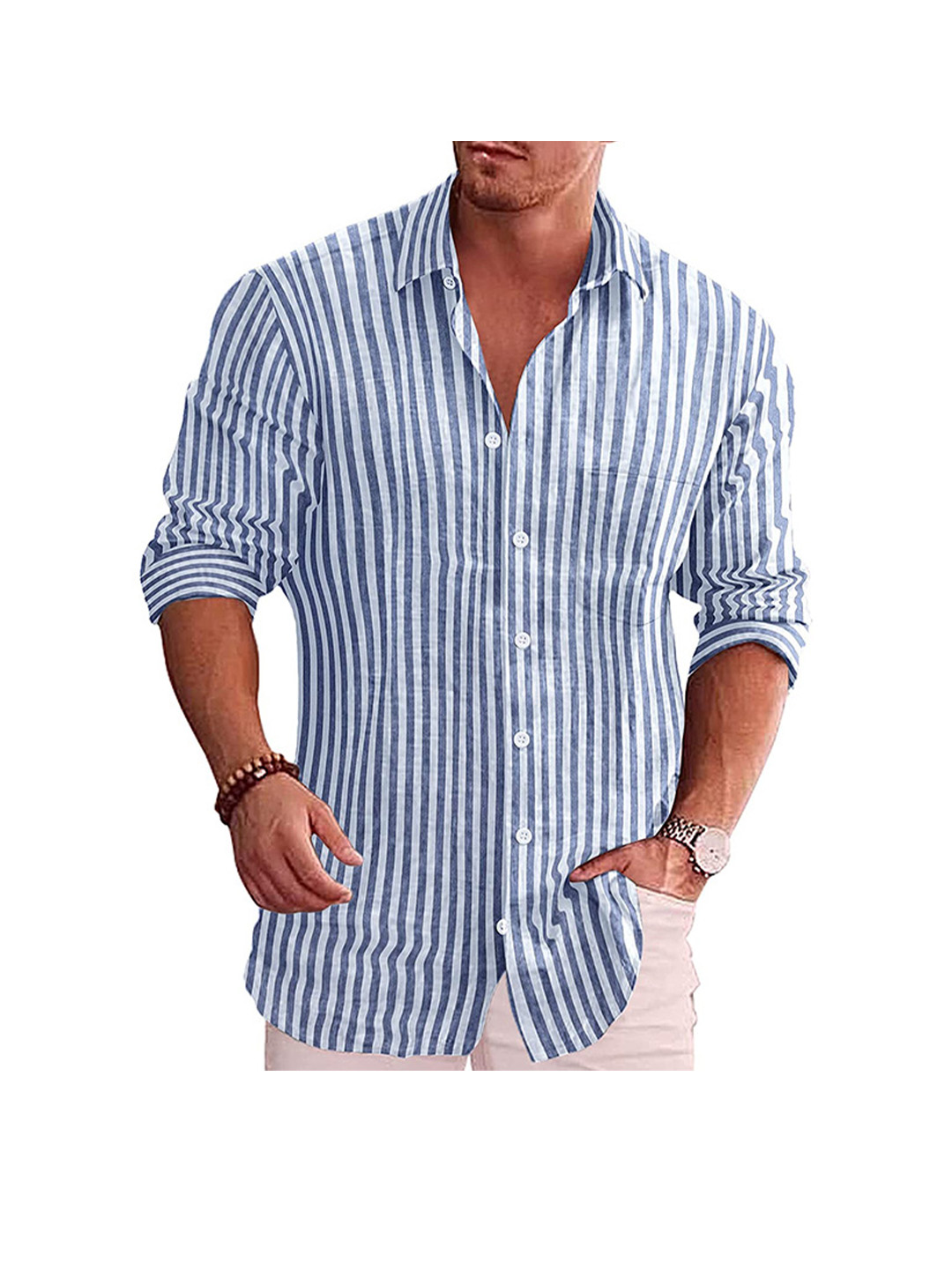 Men's Joseph Striped Casual Shirt-poisonstreetwear.com