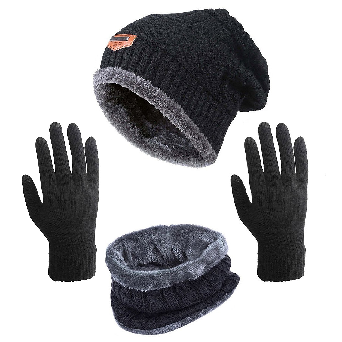 Men's Women's Unisex Hat Scarf Glove Set