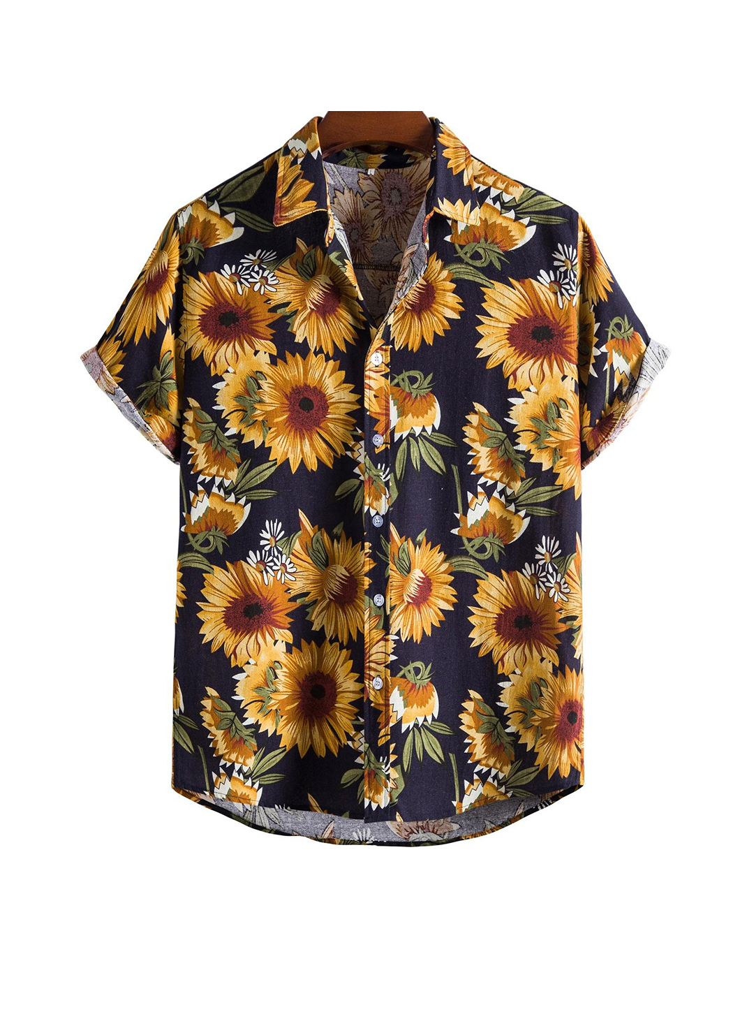 Men's Eugene Sunflower Printing Shirt-poisonstreetwear.com