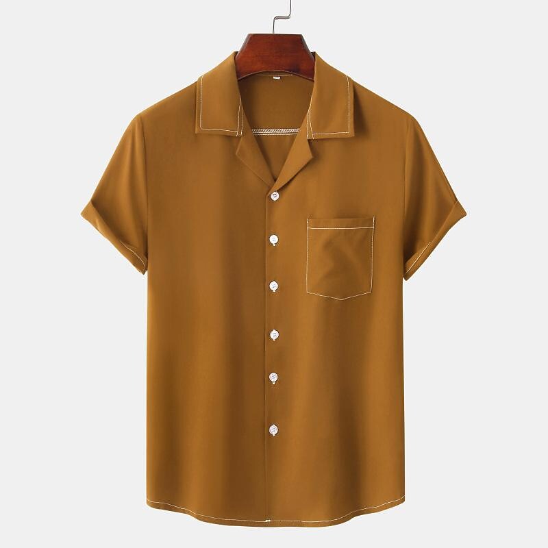 Men's Solid Color Short-sleeved Shirt-poisonstreetwear.com
