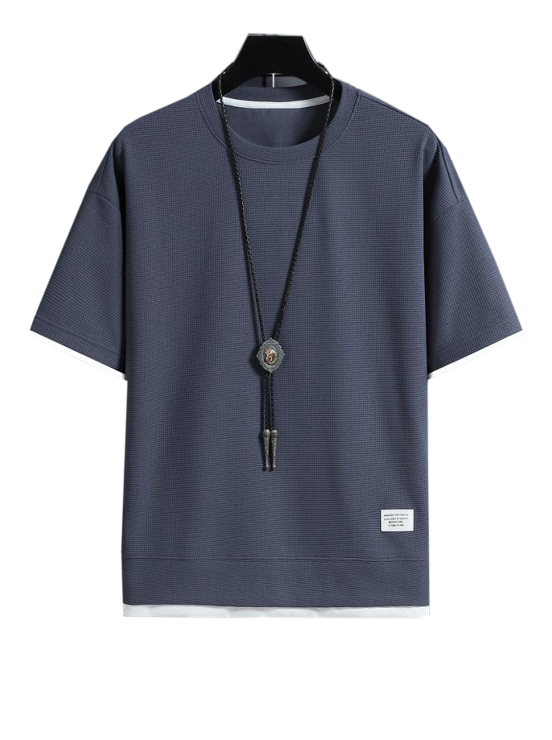 Men's Rountree Solid Color Waffle Fabric Short-sleeved T-shirt-poisonstreetwear.com