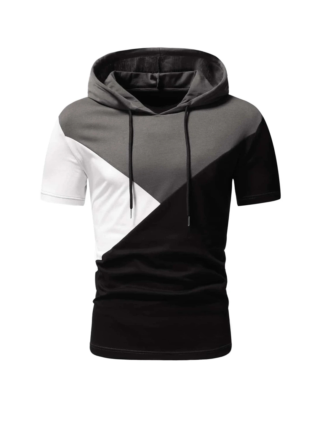 Men's Mullins Color Block Patched Drawstring Hooded Tee-poisonstreetwear.com