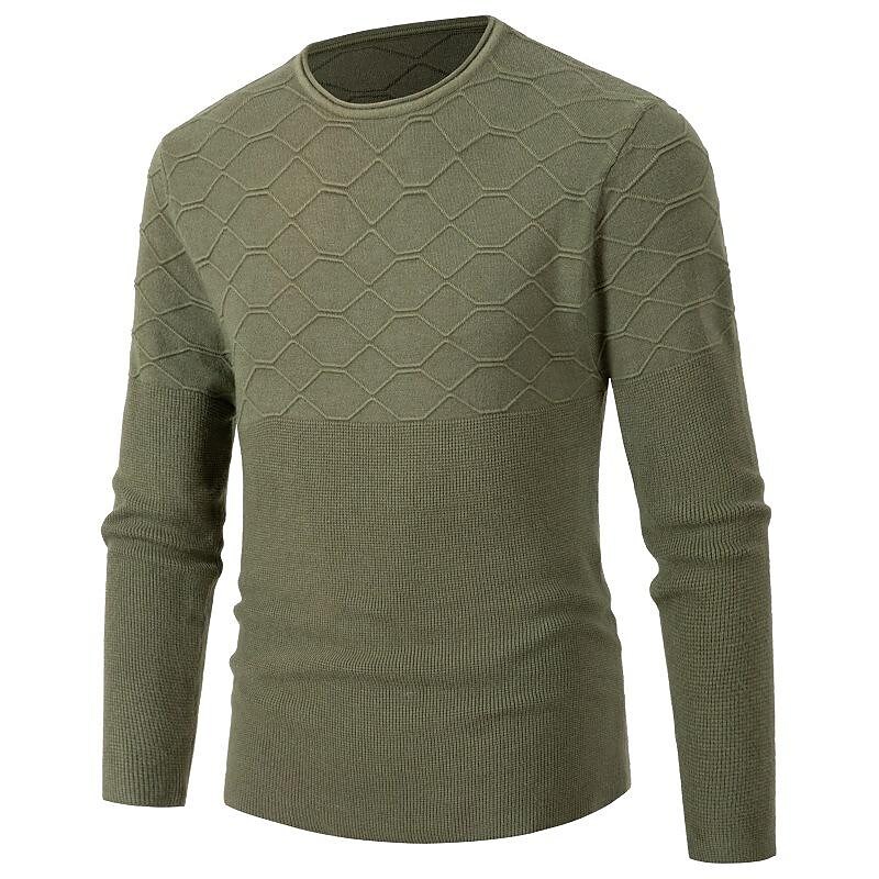 Men's Casual Solid Color Round Neck Pullover Sweater-poisonstreetwear.com
