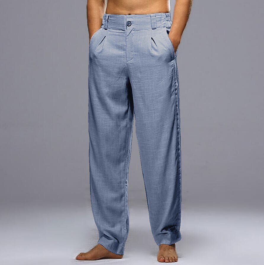 Men's Elastic Waist Breathable Comfortable Cotton Linen Casual Pants-poisonstreetwear.com