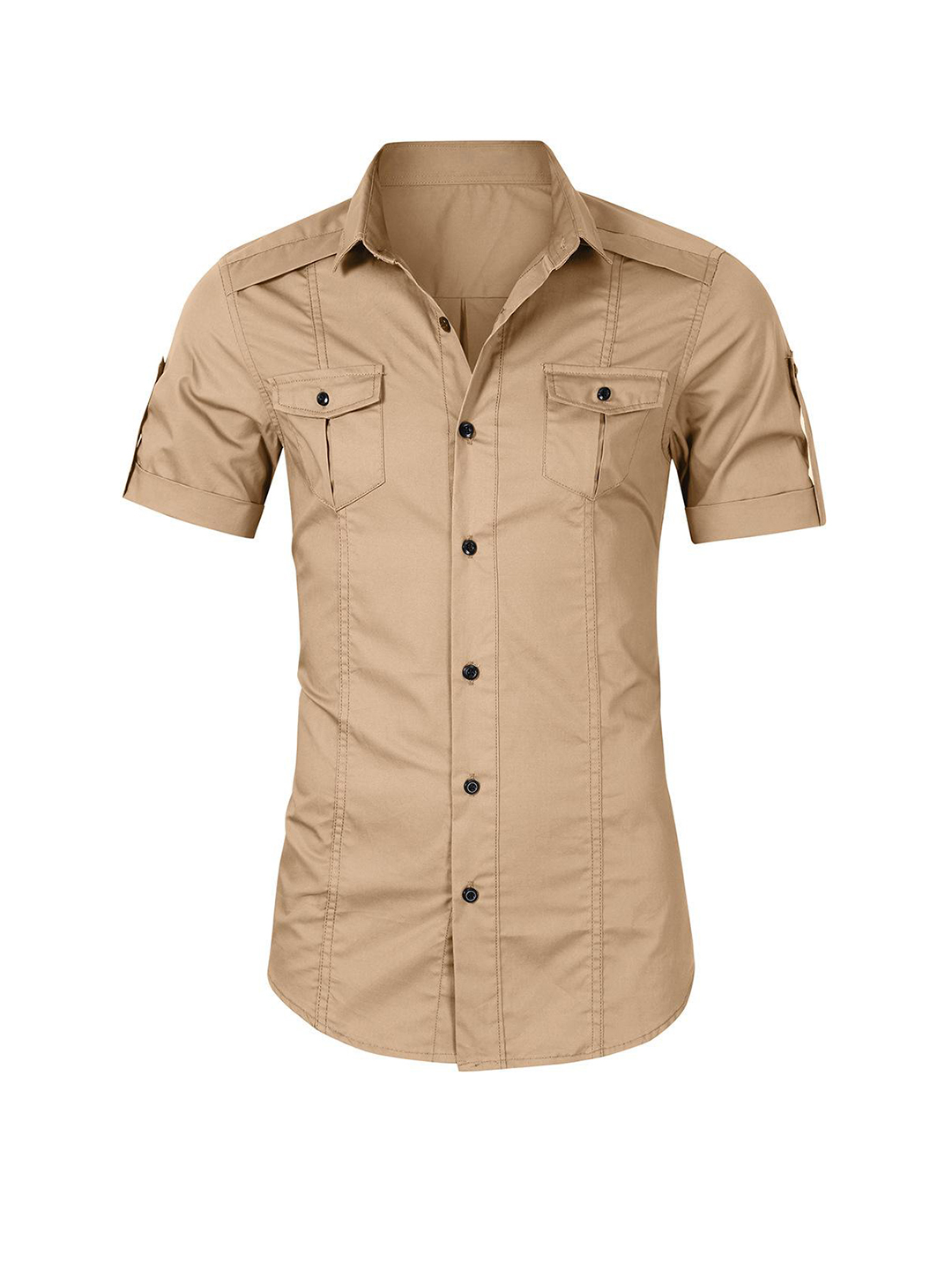 Men's Andres Outdoor Double Pocket Short Sleeve Shirt-poisonstreetwear.com