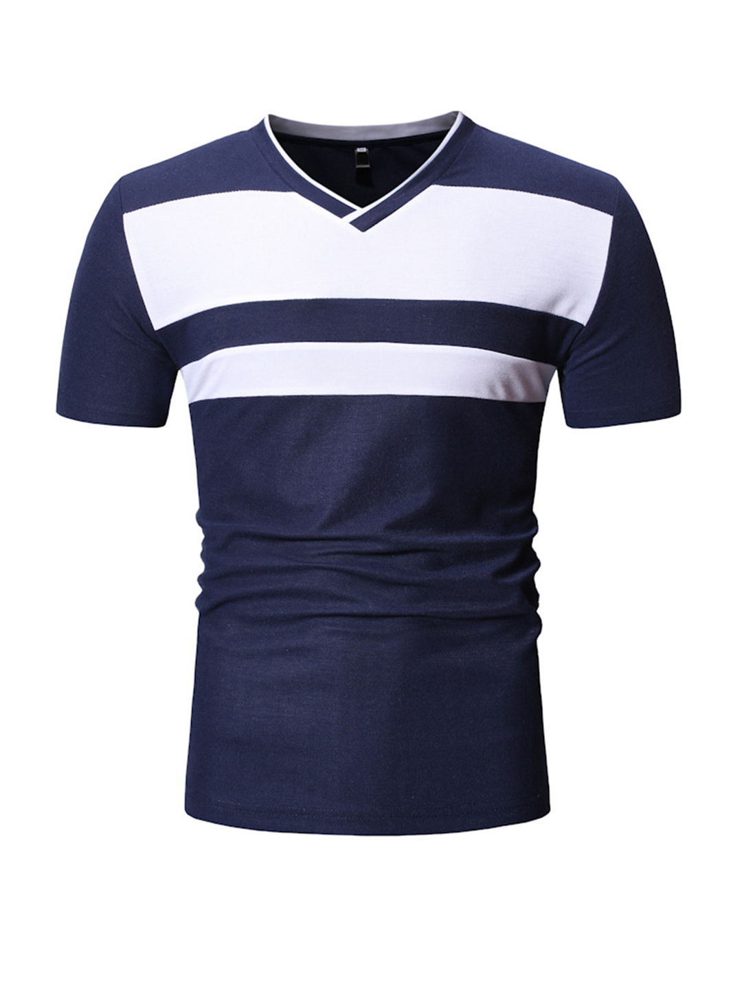 Men's Kenney Color Block V Neck Casual T-shirt-poisonstreetwear.com