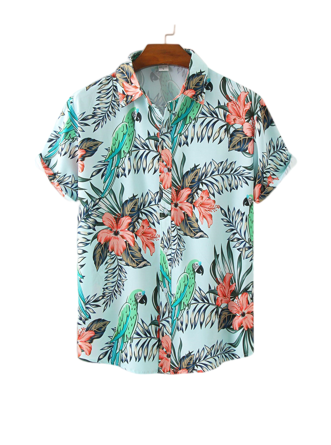 Men's Joshua Hawaiian Floral Print Short Sleeve Beach Shirts-poisonstreetwear.com