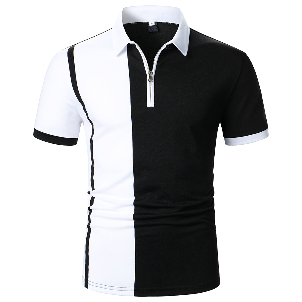 Men's Meade Color Block Zipper Short Sleeve Polo T-shirt-poisonstreetwear.com
