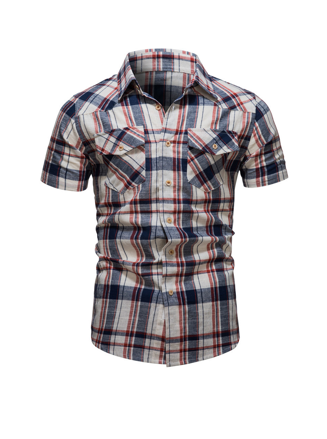 Men's William Casual Double Pocket Check Shirt-poisonstreetwear.com