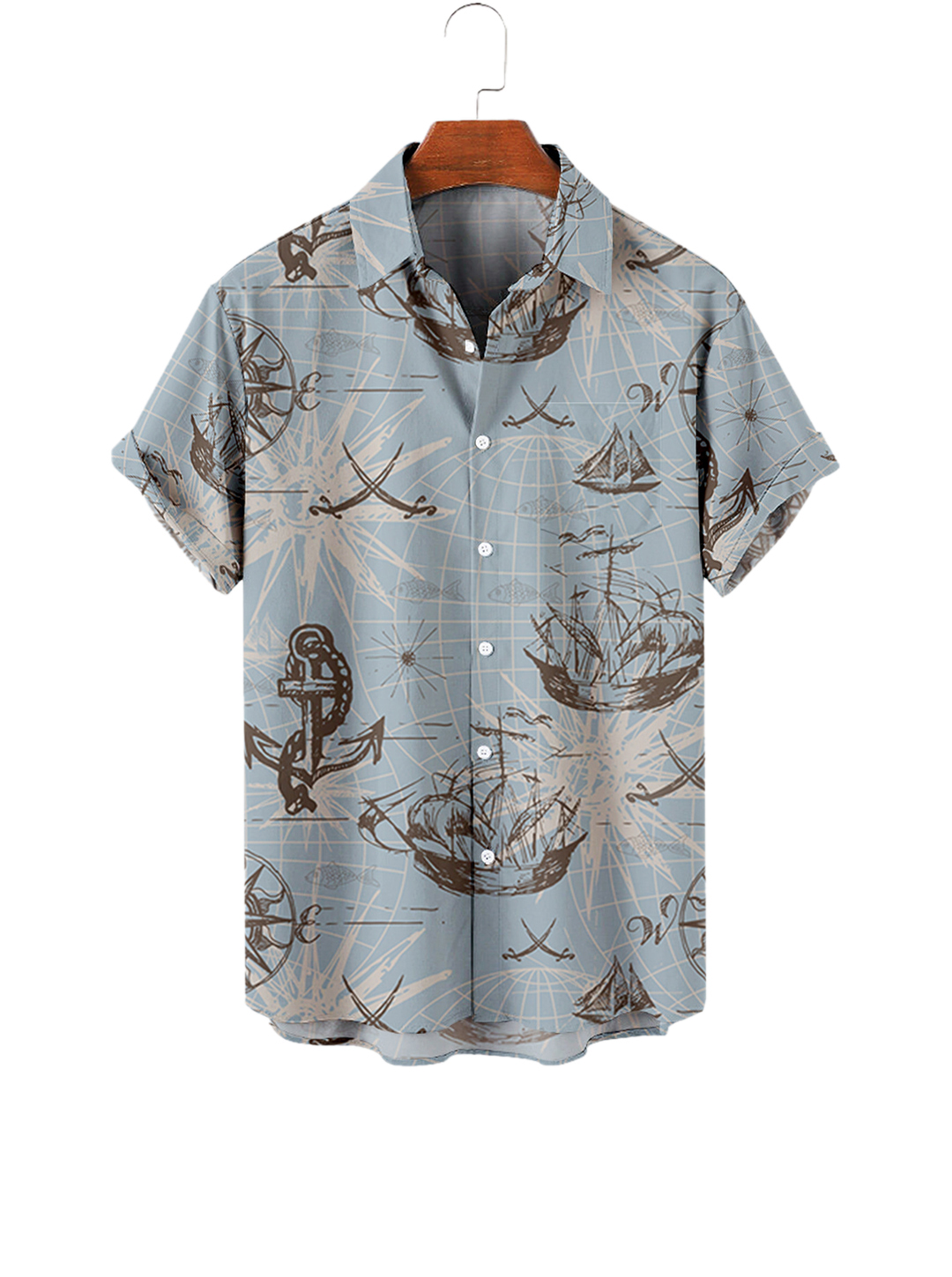 Men's Ricky Nautical Printing Shirt-poisonstreetwear.com