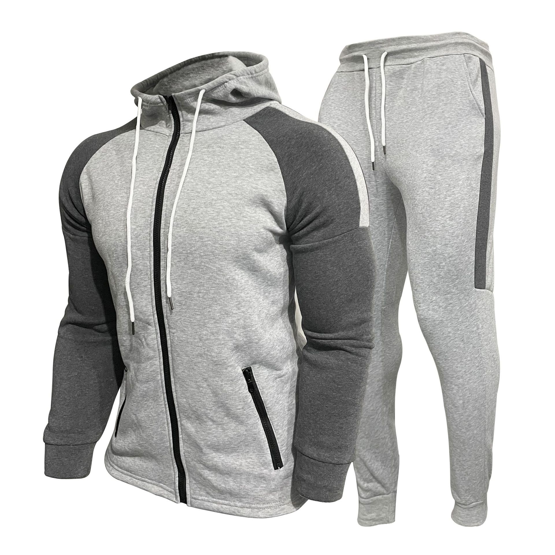 Men's Contrast Casual New Fashion Tracksuit Two Piece Set-poisonstreetwear.com