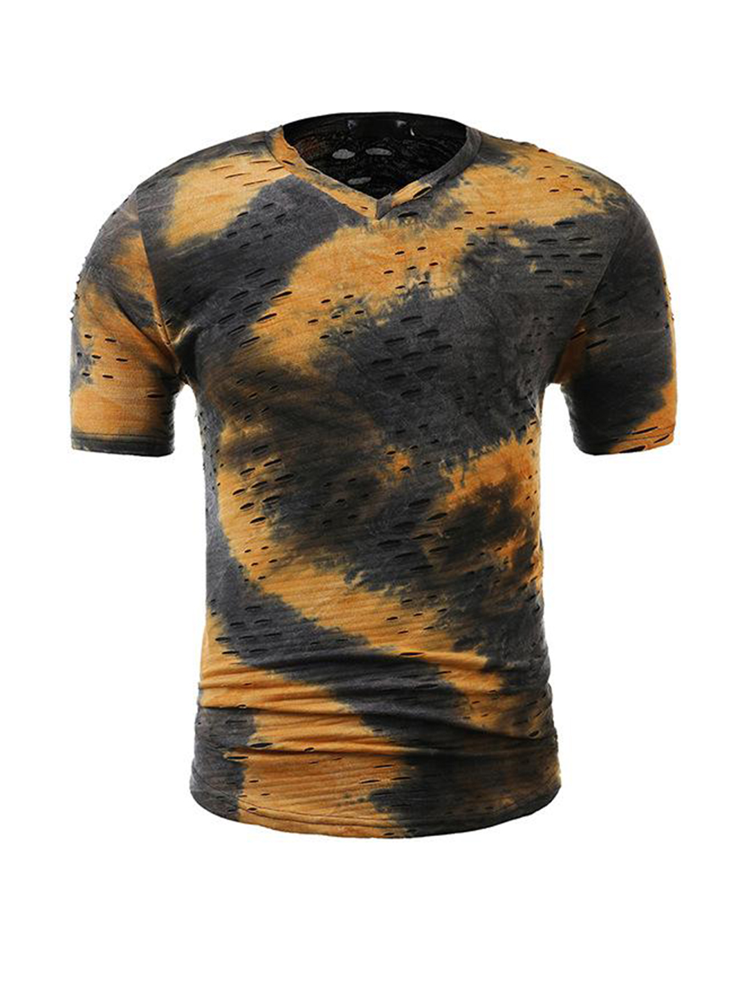 Men's Tie-dye Ripped Short-sleeve T-shirt-poisonstreetwear.com