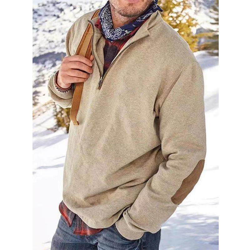 Men's Outdoor Half Zip Long Sleeve Stand Collar Sweatshirt-poisonstreetwear.com