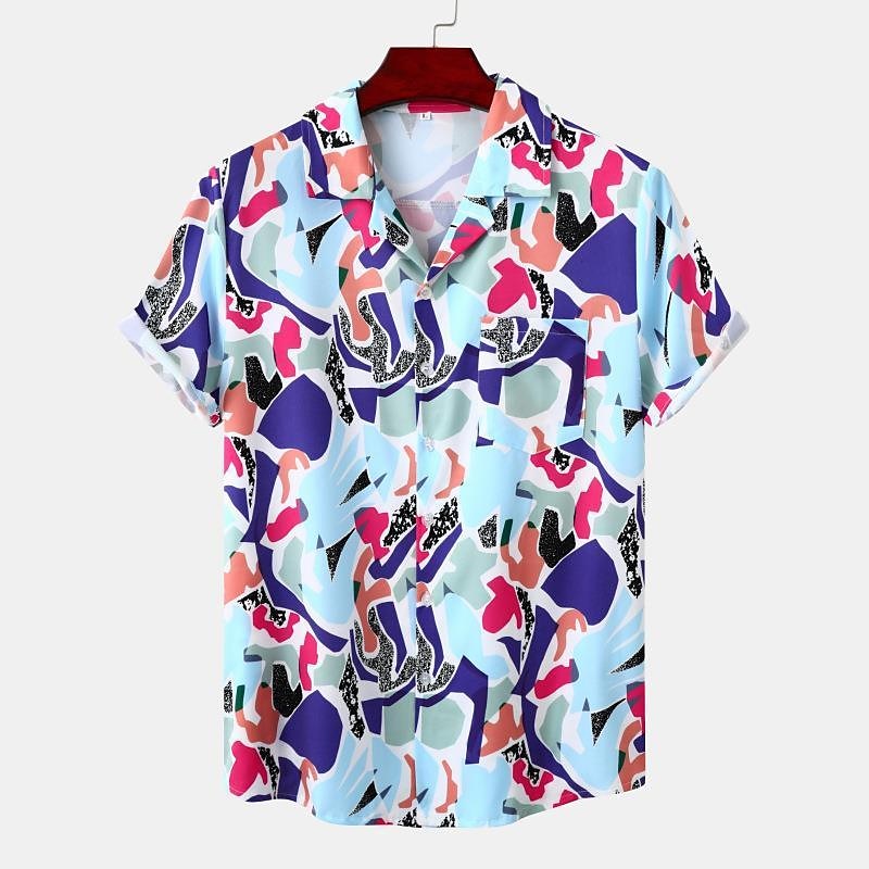 Men's Hawaiian Shirts Short Sleeve Button Down Beach Shirt-poisonstreetwear.com