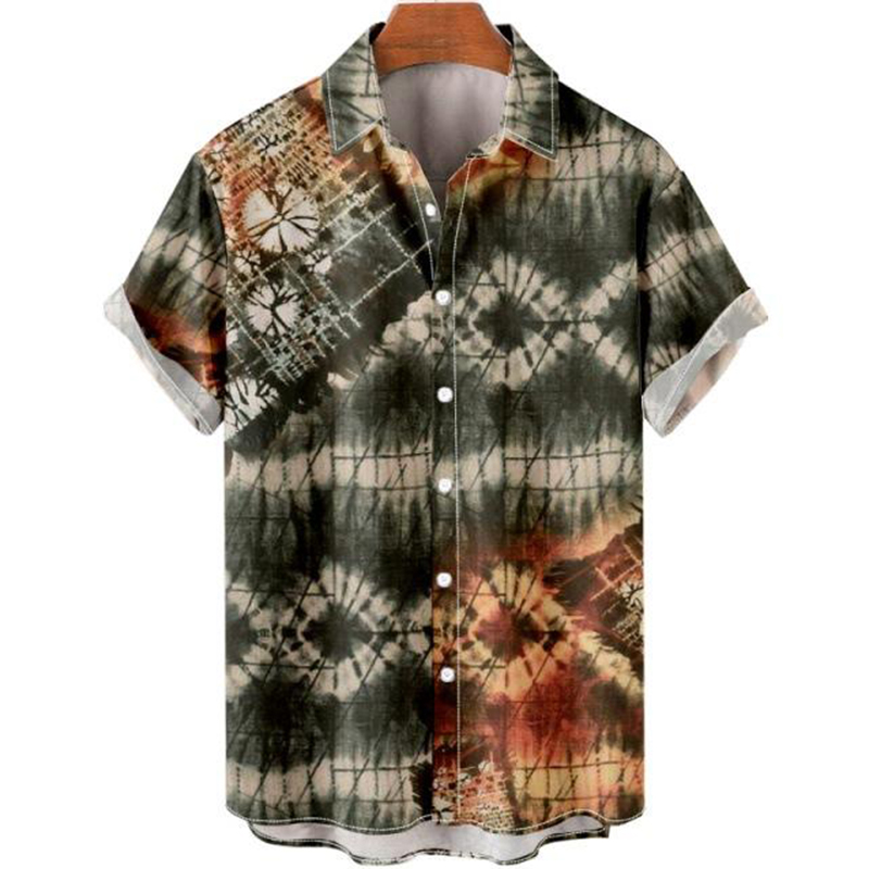 Men's 3D Print Tie Dye Short Sleeve Shirts-poisonstreetwear.com
