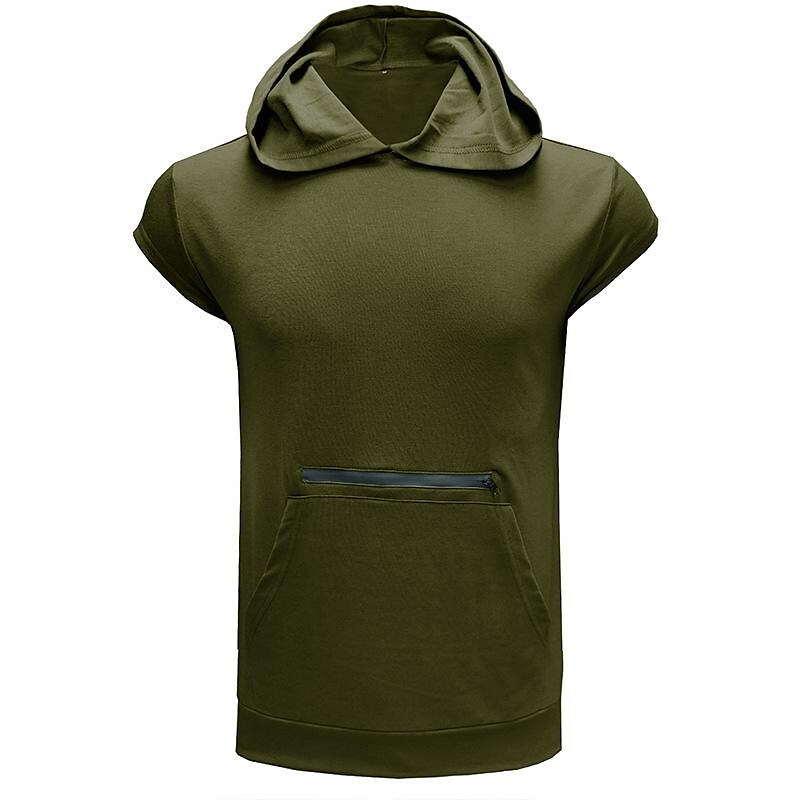 Men's Solid Color Casual Zipper Sports  Hoodie Tank Top-poisonstreetwear.com