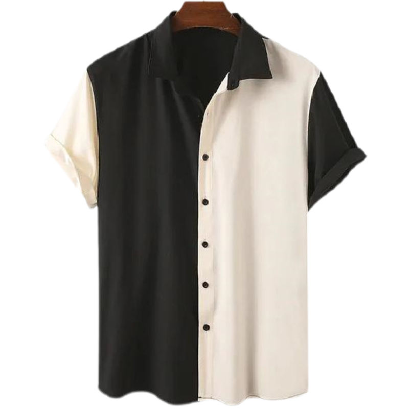 Men's Color Block Short Sleeve Shirt-poisonstreetwear.com