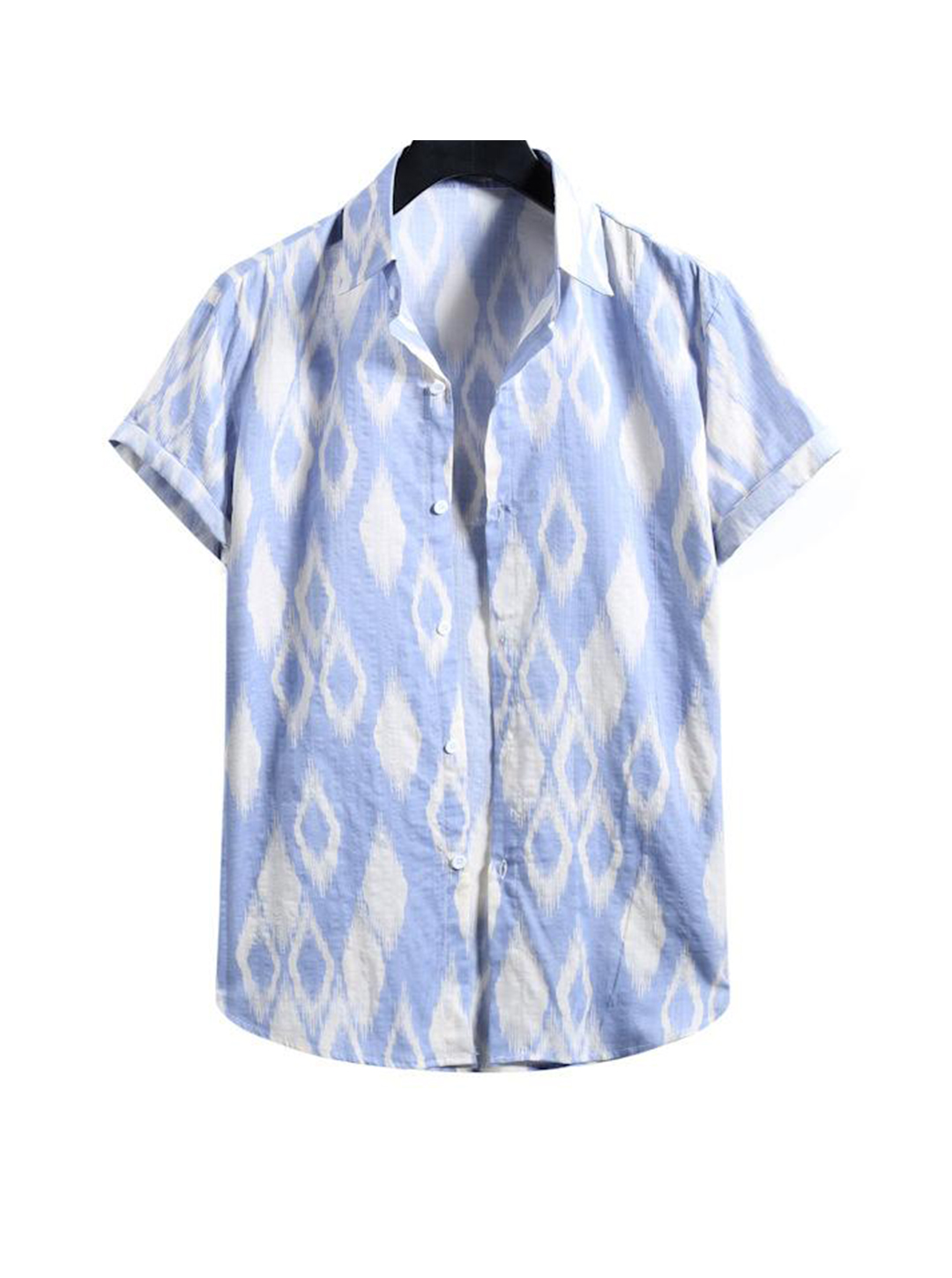 Men's Ronald Geometric Printed Short Sleeved Shirt-poisonstreetwear.com