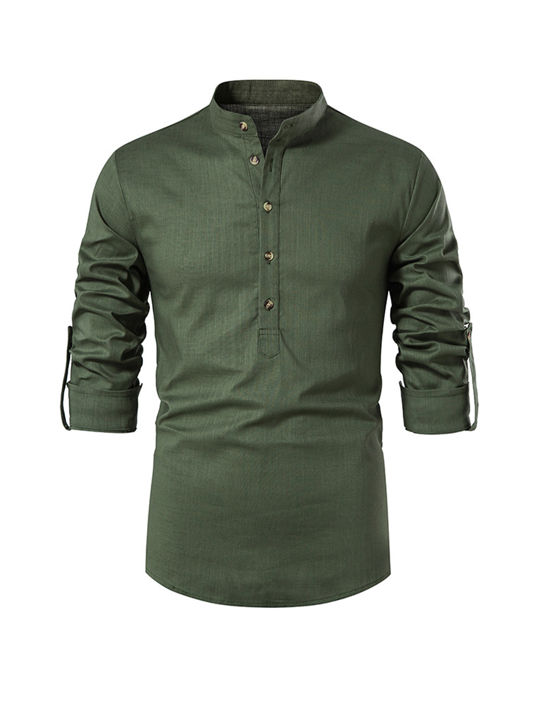 Men's Wilson Henry Button Roll Sleeves Shirt-poisonstreetwear.com