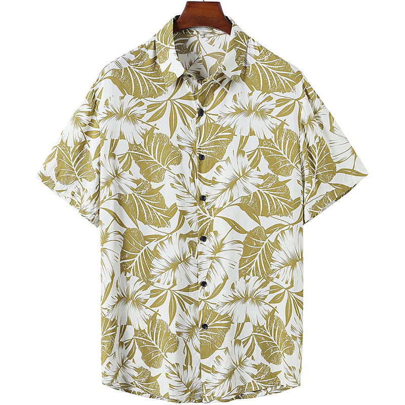 Men's Floral Print Short Sleeve Shirt-poisonstreetwear.com